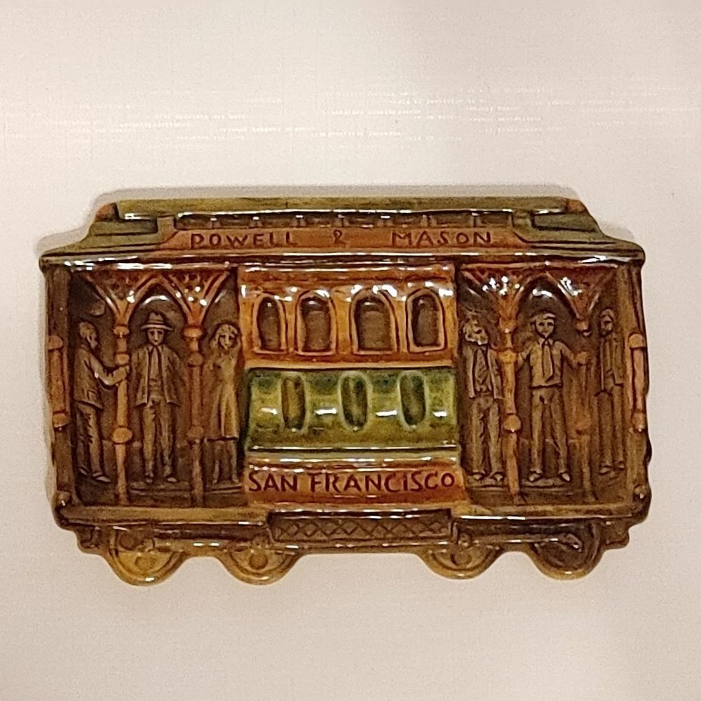 Vintage Powell & Mason San Francisco Cable Car Ceramic Pottery Tray Ashtray